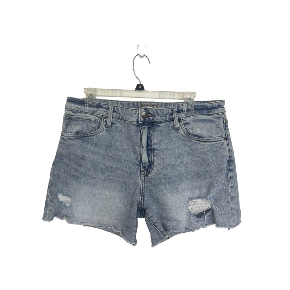 Kut from the Kloth Jane High Rise Long Short 12 Light Wash Distressing Beach